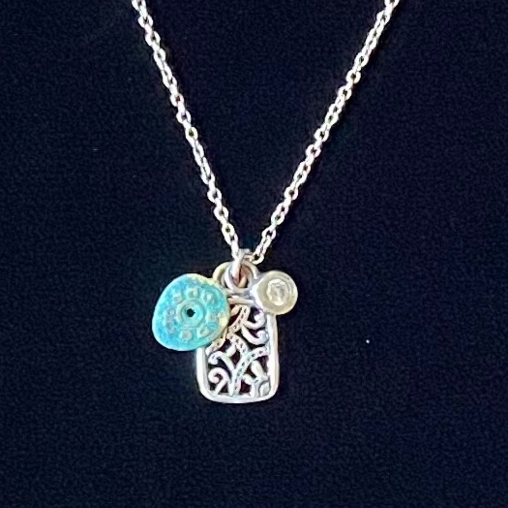 Silpada .925 Sterling Silver/Patina Brass/Cubic Zirconia "Charm School" …